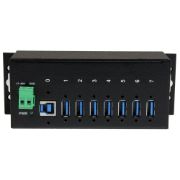 Image de StarTech.com Hub USB 3.0 à 7 ports - 5Gbps - Hub USB-A industriel en métal avec protection ESD et protection contre les surtensions de 350W - Montage sur rail DIN, mural ou s ... (ST7300USBME)
