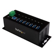 Image de StarTech.com Hub USB 3.0 à 7 ports - 5Gbps - Hub USB-A industriel en métal avec protection ESD et protection contre les surtensions de 350W - Montage sur rail DIN, mural ou s ... (ST7300USBME)