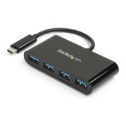 Image de StarTech.com Hub USB-C à 4 ports alimenté par bus - USB-C vers 4x USB-A - USB 3.0 - 5Gbps (HB30C4AB)
