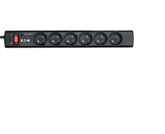 Image de Eaton protection surtension Noir, Blanc 6 sortie(s) CA 220 - 250 V 1 m (PS6F)