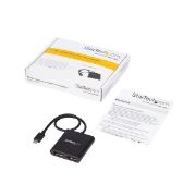 Image de StarTech.com Adaptateur USB-C vers Double DisplayPort 1.2, Hub USB-C Multi-Moniteur MST, Double écran 4K 30Hz/1080p 60Hz DP Extender/Splitter pour Ordinateur Portable, Câble ... (MSTCDP122DP)