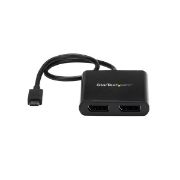 Image de StarTech.com Adaptateur USB-C vers Double DisplayPort 1.2, Hub USB-C Multi-Moniteur MST, Double écran 4K 30Hz/1080p 60Hz DP Extender/Splitter pour Ordinateur Portable, Câble ... (MSTCDP122DP)