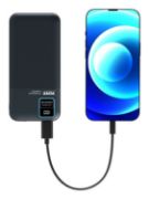 Image de Port Designs External USB-C battery 20,000 mAh, LCD display, 2x USB-A Quick Charge, USB-C & Micro USB input, 14.2 x 6.8 x 2.8 cm, 404 g Banque dalimentation électrique - Noir (907002)