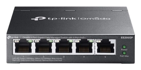 Image de TP-Link Omada commutateur réseau Géré Gigabit Ethernet (10/100/1000) Connexion Ethernet, supportant l'alimentation via ce port (PoE) Noir (ES205GP)