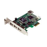 Image de StarTech.com Carte Adaptateur PCI Express vers 4 Ports USB 2.0 - Carte PCIe Interne Externe (PEXUSB4DP)
