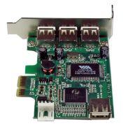 Image de StarTech.com Carte Adaptateur PCI Express vers 4 Ports USB 2.0 - Carte PCIe Interne Externe (PEXUSB4DP)