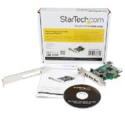 Image de StarTech.com Carte Adaptateur PCI Express vers 4 Ports USB 2.0 - Carte PCIe Interne Externe (PEXUSB4DP)