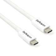 Image de StarTech.com Câble Thunderbolt 3 de 2 m - 20 Gb/s - Compatible Thunderbolt, USB et DisplayPort - Blanc (TBLT3MM2MW)