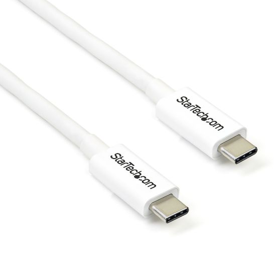 Image de StarTech.com Câble Thunderbolt 3 de 2 m - 20 Gb/s - Compatible Thunderbolt, USB et DisplayPort - Blanc (TBLT3MM2MW)