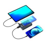 Image de Port Designs USB-C external battery, PD 10,000 mAh - wireless Qi2, USB-C / USB-A, 208 g Banque d'alimentation électrique - Noir (907005)