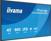 Image de iiyama Écran d'affichage dynamique Écran plat de signalisation numérique 109,2 cm (43") LCD Wifi 800 cd/m² 4K Ultra HD Noir Intégré dans le processeur Android 24/7 (LH4366UHSB-B1AG)