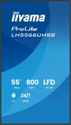 Image de iiyama Écran d'affichage dynamique Écran plat de signalisation numérique 139,7 cm (55") LCD Wifi 800 cd/m² 4K Ultra HD Noir Intégré dans le processeur Android 24/7 (LH5566UHSB-B1AG)