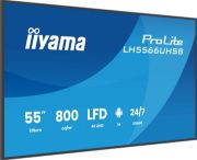 Image de iiyama Écran d'affichage dynamique Écran plat de signalisation numérique 139,7 cm (55") LCD Wifi 800 cd/m² 4K Ultra HD Noir Intégré dans le processeur Android 24/7 (LH5566UHSB-B1AG)