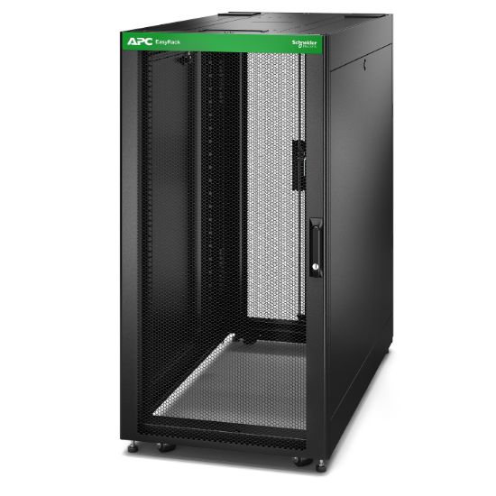 Image de APC Baie EasyRack 600mm/24U/1000mm avec toit, panneau latéral, roulettes, noir (ER6402)