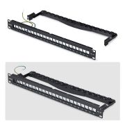 Image de StarTech.com Panneau de Brassage Keystone Vierge 24 Ports 1U avec Barre de Gestion des Câbles, Panneau Patch Cat6 Monté en Rack pour Prises Réseau Ethernet RJ45 STP (C6PANELSTP241U)