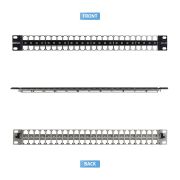 Image de StarTech.com Panneau de Brassage Keystone Vierge 48 Ports 1U, Panneau Patch Cat6 Monté en Rack pour Prises Réseau Ethernet RJ45 STP (C6PANELSTP481U)