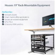 Image de StarTech.com Rack Serveur Mobile 12U 4 Poteaux, Rack Réseau 19" 4 Poteaux avec Roulettes, Rack Roulant avec Profondeur Ajustable pour PC/AV/Données/Informatique - Roulettes, ... (4POSTRACK12U)