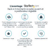 Image de StarTech.com Rack Serveur Mobile 12U 4 Poteaux, Rack Réseau 19" 4 Poteaux avec Roulettes, Rack Roulant avec Profondeur Ajustable pour PC/AV/Données/Informatique - Roulettes, ... (4POSTRACK12U)