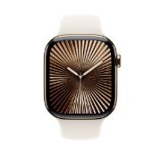 Image de Apple Bracelet Sport lumière stellaire 46 mm - S/M - Beige (MXM63ZM/A)