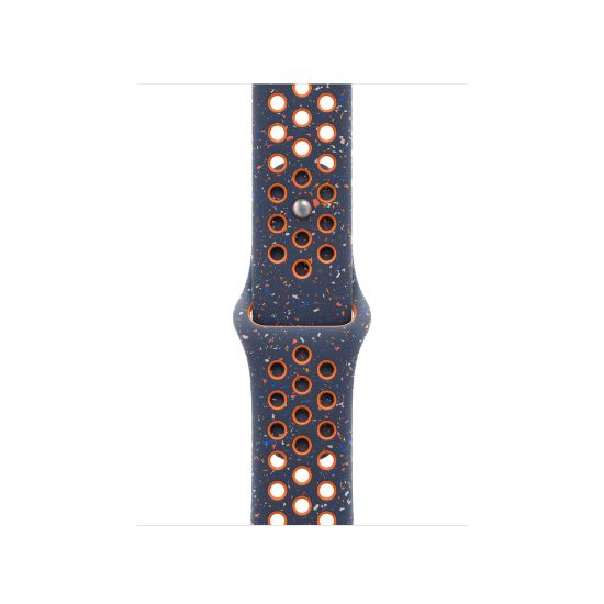 Image de Apple Bracelet Sport Nike Flamme bleue 42 mm - S/M - Bleu, Orange (MYJW3ZM/A)