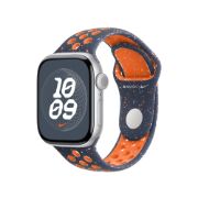 Image de Apple Bracelet Sport Nike Flamme bleue 42 mm - S/M - Bleu, Orange (MYJW3ZM/A)