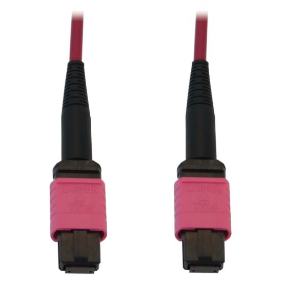 Image de Eaton Tripp Lite 100G Multimode 50/125 OM4 Fiber Optic Cable (12F MTP/MPO-PC F/F), LSZH, Magenta, 1 m (3.3 ft.) Câble de fibre optique - Noir,Magenta (N845B-01M-12-MG)