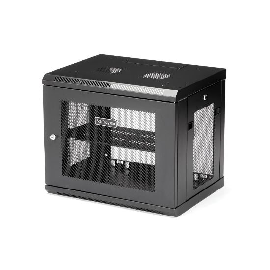 Image de StarTech.com Armoire Réseau Murale 9U à 2 Montants avec Étagère 1U, Baie Serveur Murale 19" pour Données/Réseau/AV/Électronique/Équipement IT, Petite Armoire Rack Ventilée (RK9WALM)
