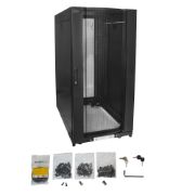 Image de StarTech.com Armoire Rack Serveur 25U à 4 Montants, Armoire Verrouillable 19" pour Ordinateur/AV/Équipement IT, Rack Réseau pour Bureau/Domicile avec Roulettes et Rails de Mont ... (RK2537BKM)