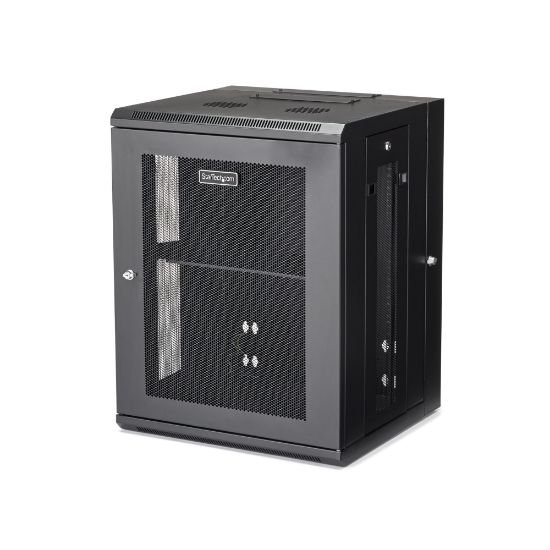 Image de StarTech.com Armoire Réseau Murale à 4 Montants 15U avec Étagère 1U, Armoire Serveur Murale 19" à Charnières pour Équipement IT/AV/Électronique/Ordinateur, Armoire Rack Venti ... (RK1520WALHM)