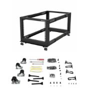 Image de StarTech.com Rack Serveur Mobile 8U à 4 Montants, Rack Réseau 19" avec Roulettes, Rack Roulant avec Profondeur Ajustable pour PC/AV/Données/Équipement IT - Roulettes, Pieds d ... (4POSTRACK8U)