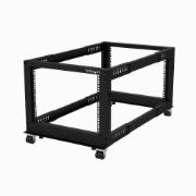 Image de StarTech.com Rack Serveur Mobile 8U à 4 Montants, Rack Réseau 19" avec Roulettes, Rack Roulant avec Profondeur Ajustable pour PC/AV/Données/Équipement IT - Roulettes, Pieds d ... (4POSTRACK8U)