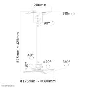 Image de Neomounts support plafond projecteur (BEAMER-C100SILVER)