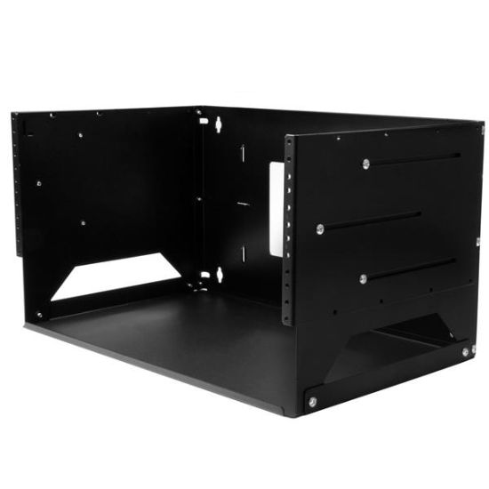 Image de StarTech.com Rack Réseau Mural 4U à 2 Montants avec Étagère Intégrée, Rack de Données Mural avec Profondeur Ajustable pour Équipement AV/Ordinateur/IT, Petit Rack de Serveur ... (WALLSHELF4U)