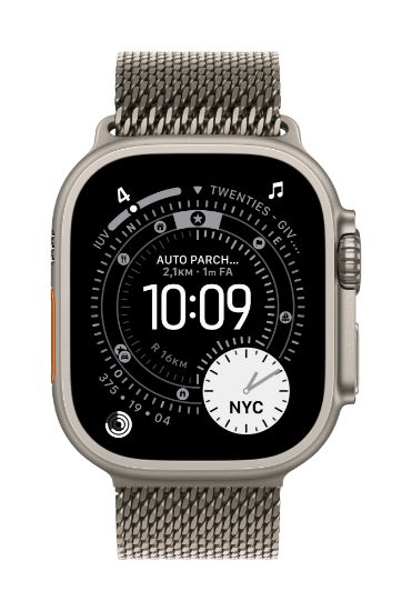Image de Apple Bracelet Milanais en titane naturel 49 mm - Small (MGHN4ZM/A)