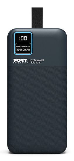 Image de Port Designs 30,000 mAh, integrated lamp, LCD display, 2x USB-A QC, USB-C & Micro USB, 582 g Banque dalimentation électrique - Noir (907003)