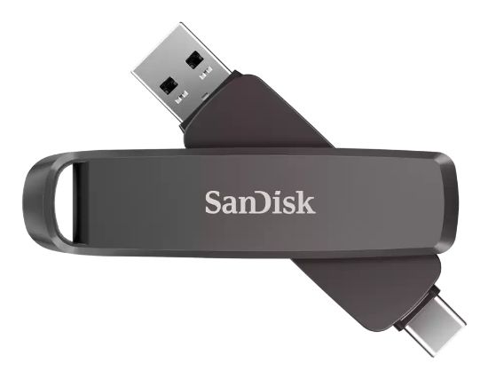 Image de SanDisk 2 To, 900/1000 Mo/s, USB-C/USB-A, USB 3.2 Gen 2, 0-45 °C, Noir, 80 x 18.4 x 10.7 mm, 0.033 kg Clé USB (SDDDE1-2T00-G46)