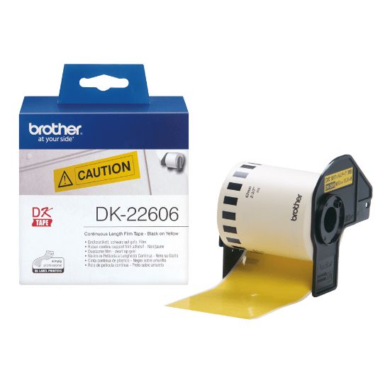 Image de Brother - Ruban film continu original – Noir sur jaune, 62 mm de large (DK-22606)
