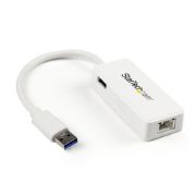 Image de StarTech.com Adaptateur USB 3.0 vers Ethernet Gigabit - Carte Réseau Externe USB vers 1 Port RJ45 - Blanc (USB31000SPTW)