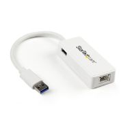 Image de StarTech.com Adaptateur USB 3.0 vers Ethernet Gigabit - Carte Réseau Externe USB vers 1 Port RJ45 - Blanc (USB31000SPTW)