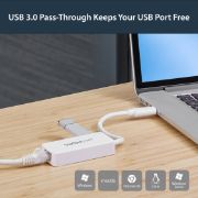 Image de StarTech.com Adaptateur USB 3.0 vers Ethernet Gigabit - Carte Réseau Externe USB vers 1 Port RJ45 - Blanc (USB31000SPTW)