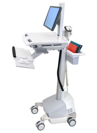 Image de Ergotron StyleView EMR Cart with LCD Pivot, SLA Powered Chariots et supports multimédias - Aluminium,Gris,Blanc (SV42-6301-2)