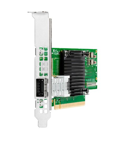 Image de HP E InfiniBand HDR100/Ethernet 100Gb 1-port QSFP56 PCIe4 x16 MCX653105A-ECAT Adapter Carte de réseaux (P23665-B21)