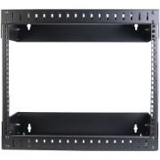 Image de StarTech.com Rack Réseau Mural 8U à 2 Montants, Rack Serveur 19" à Cadre Ouvert avec Profondeur Ajustable, Rack de Données Mural pour IT/AV/Panneau de Patch/ Equipement IT - ... (RK812WALLOA)