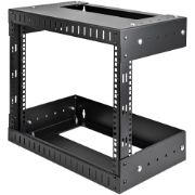 Image de StarTech.com Rack Réseau Mural 8U à 2 Montants, Rack Serveur 19" à Cadre Ouvert avec Profondeur Ajustable, Rack de Données Mural pour IT/AV/Panneau de Patch/ Equipement IT - ... (RK812WALLOA)