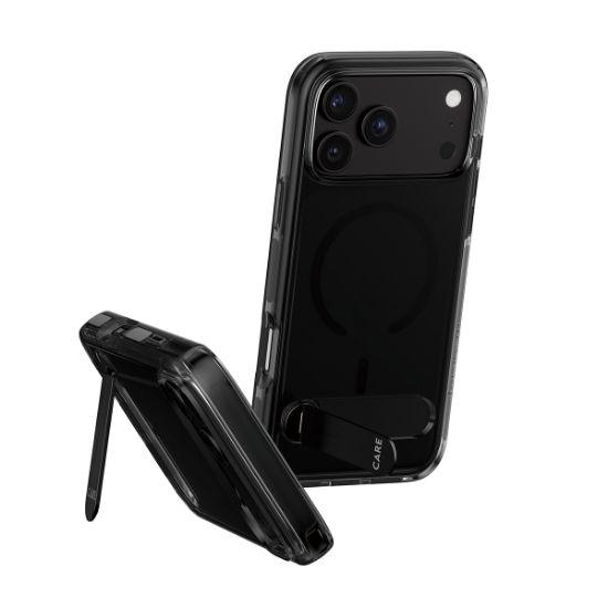 Image de PanzerGlass CARE™ by ® Kickstand Case Smokey w. Black MagSafe iPhone 2026 Pro Max | 17 Pro Max coque de protection pour téléphones portables Housse Transparent (CR82928)