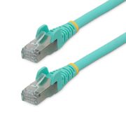 Image de StarTech.com Câble Ethernet CAT6a 5m - Low Smoke Zero Halogen (LSZH) - 10 Gigabit 500MHz 100W PoE RJ45 S/FTP Cordon de Raccordement Réseau Snagless Turquoise avec Déc ... (NLAQ-5M-CAT6A-PATCH)