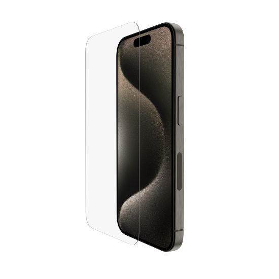 Image de Belkin TemperedGlass, Treated Screen Protector for iPhone 16 Pro, 9H, 0.33 mm Protecteur d'écran - Transparent (OVA159HQ)