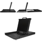 Image de StarTech.com support d'ordinateurs 43,2 cm (17") 1280 x 1024 pixels Acier Noir 1U (RKCONS1716K)