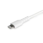 Image de StarTech.com Câble USB-C vers Lightning Blanc Robuste 1m - Câble de Charge/Synchronistation USB Type C vers Lightning Fibre Aramide - iPad/iPhone 12 Certifié Apple MFi (RUSBCLTMM1MW)