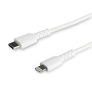 Image de StarTech.com Câble USB-C vers Lightning Blanc Robuste 1m - Câble de Charge/Synchronistation USB Type C vers Lightning Fibre Aramide - iPad/iPhone 12 Certifié Apple MFi (RUSBCLTMM1MW)